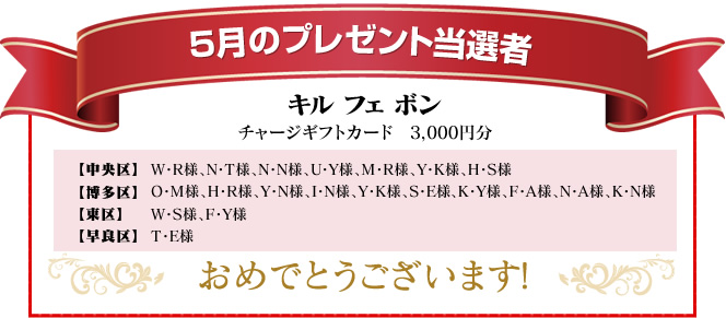 プレゼント当選者